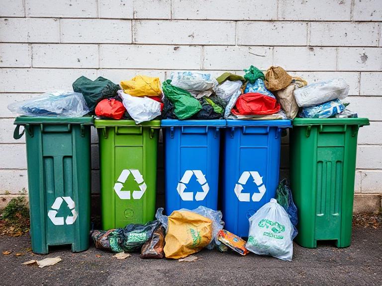 Youths recycling